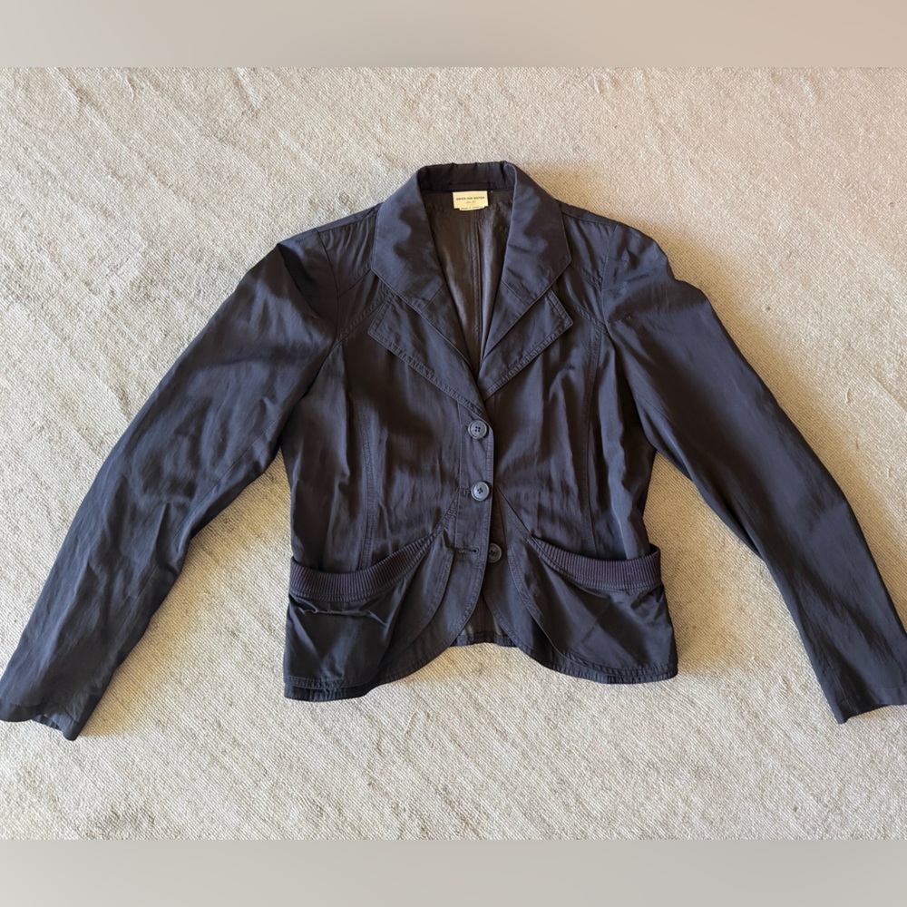 Dries Van Noten Black Satin-Look Jacket